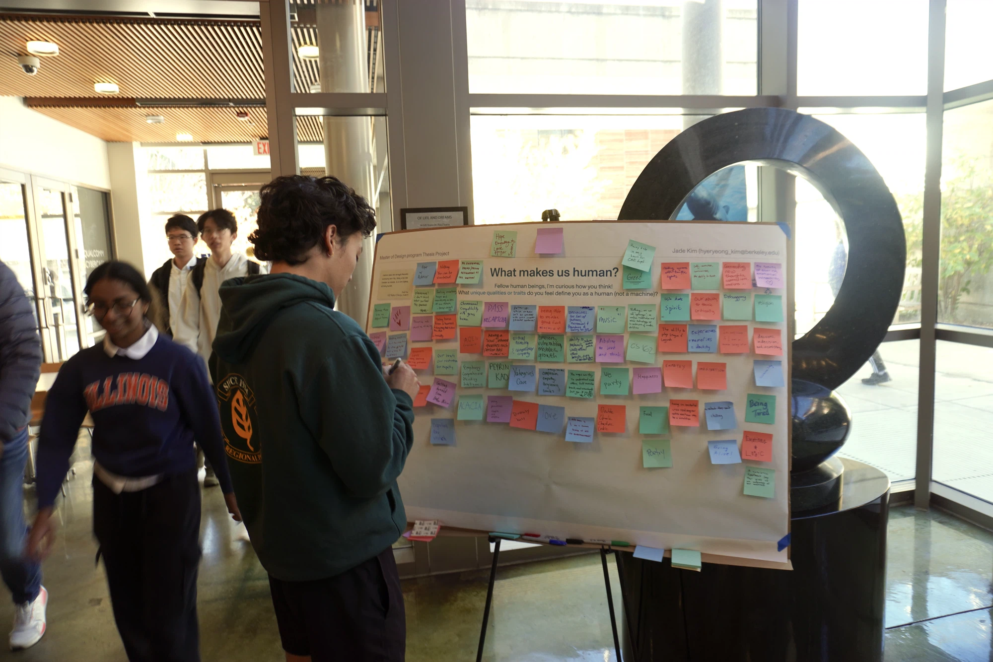 The survey board filling with responses, frame 2 of 7