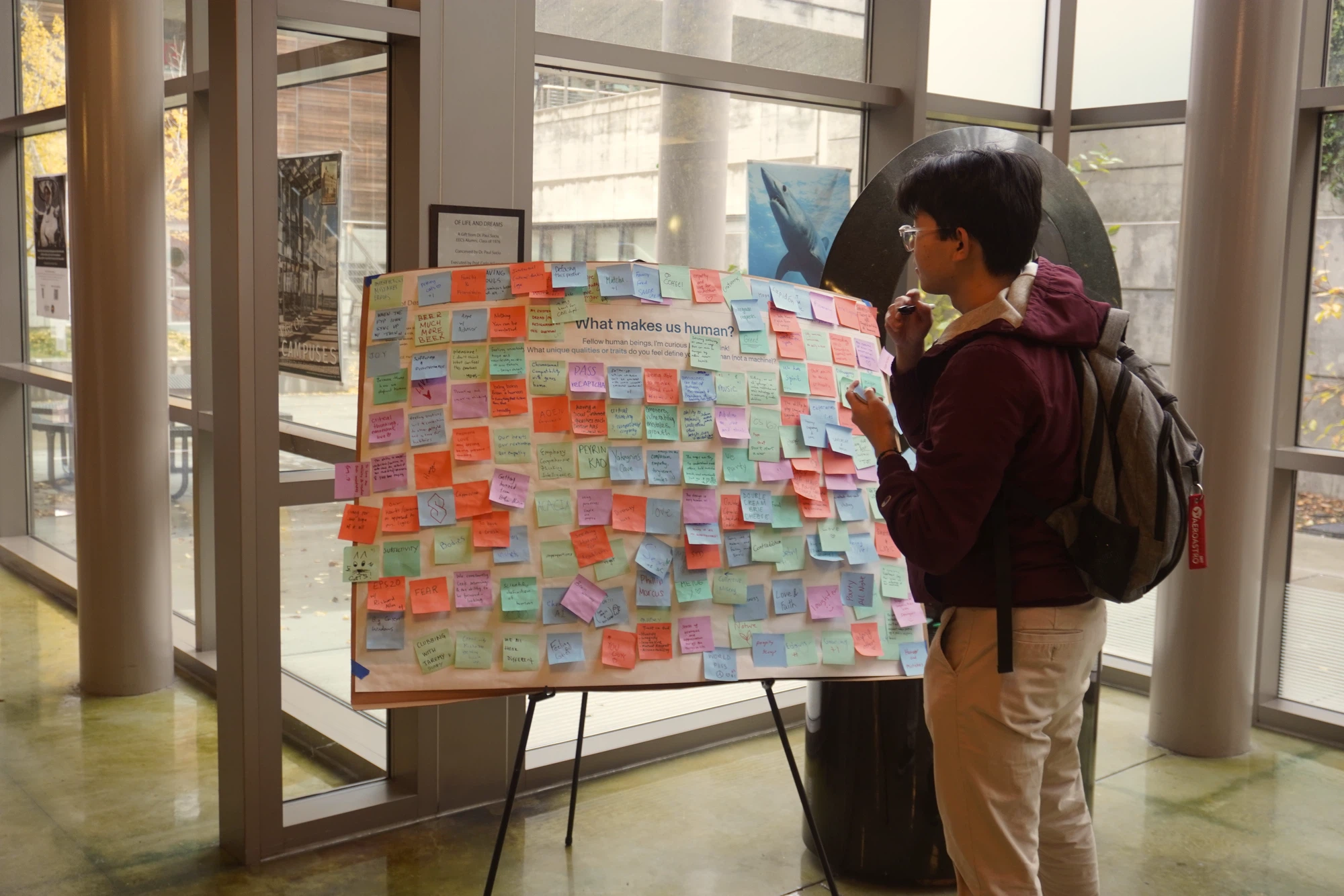 The survey board filling with responses, frame 7 of 7